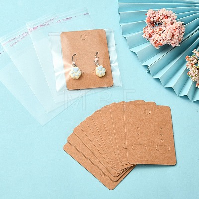 50Pcs Rectangle Blank Paper Earring Display Cards EDIS-YW0001-02-1