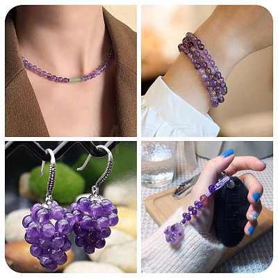 1 Strand Natural Amethyst Round Bead Strands G-TA0002-47-1