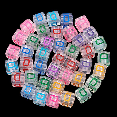50Pcs Acrylic European Beads MACR-TADJ0001-13D-1