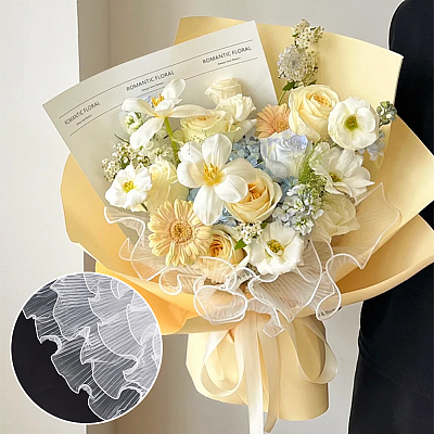 Polyester Flower Bouquet Wrapping Mesh Paper DIY-WH0542-37B-1