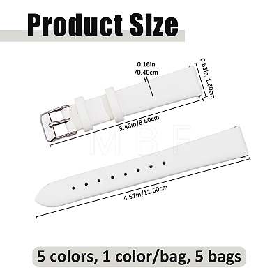 5 Bags 5 Colors PU Leather Watch Band FIND-FH0017-63B-1