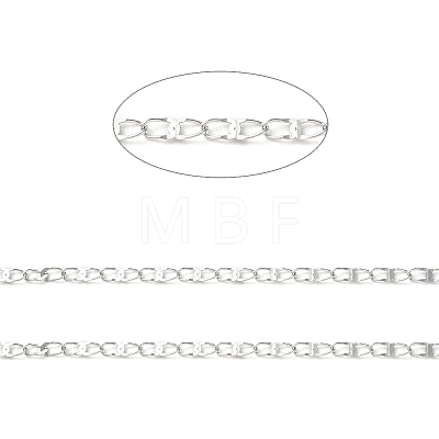 304 Stainless Steel Dapped Oval Link Chains CHS-G027-01P-1