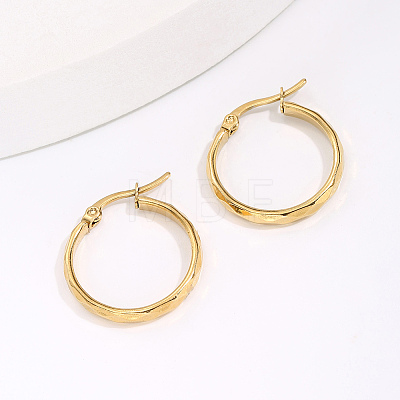 Stylish Stainless Steel Ripple Hoop Earrings RE3592-1