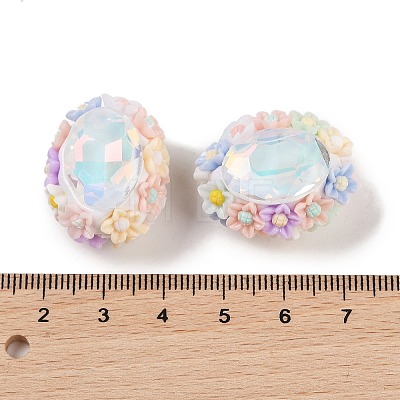 Handmade Luminous Polymer Clay Glass Rhinestone Beads CLAY-H003-05A-1