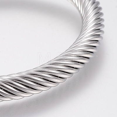 304 Stainless Steel Cuff Bangles Torque Bangles BJEW-H570-28P-1