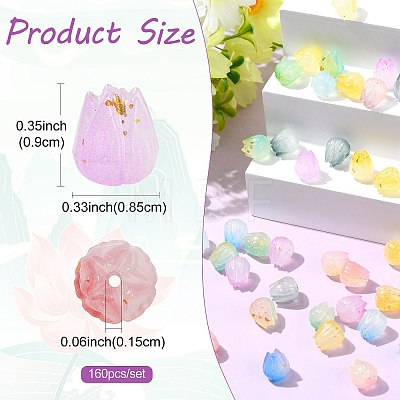 160Pcs 8 Colors Opaque Acrylic Beads OACR-FS0002-76-1