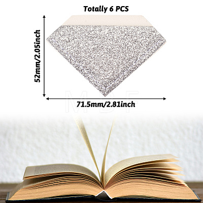 Glitter Imitation Leather Book Corner Protectors AJEW-TAC0038-03A-1