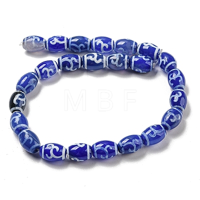 Blue Tibetan Style dZi Beads Strands TDZI-NH0001-C07-01-1