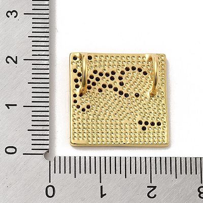 Brass Micro Pave Cubic Zirconia Pendants with Enamel KK-H458-07G-02-1