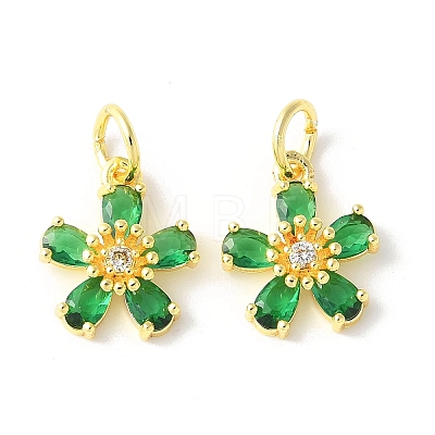 Brass Micro Pave Cubic Zirconia Pendants KK-U067-03G-02-1