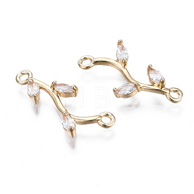 Brass Micro Pave Cubic Zirconia Links Connectors X-KK-S359-156A-RS-1