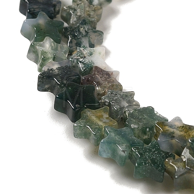 Natural Moss Agate Beads Strands G-G085-B17-02-1