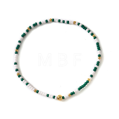 St. Patrick's Day Brass & Glass Seed Bead Stretch Bracelets for Women LS-MR9061-2-1
