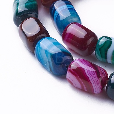 Natural Dyed Agate Beads Strands G-G775-B-M-1
