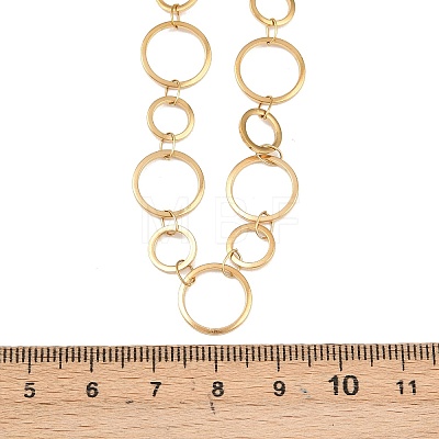304 Stainless Steel 8MM and 12MM Ring Link Chain Necklaces NJEW-P343-02B-G-1
