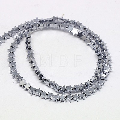 Electroplate Non-magnetic Synthetic Hematite Beads Strands G-J173-4x4mm-02-1