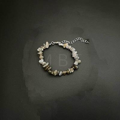 Natural Feldspar Chip Beaded Bracelets for Women IW6789-38-1