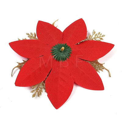 Glitter Polyester & Plastic Artificial Flower AJEW-C039-01C-1