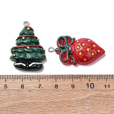 Christmas Opaque Resin Pendants RESI-K049-01B-1
