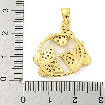 Brass Micro Pave Clear Cubic Zirconia Pendant KK-R159-10G-1