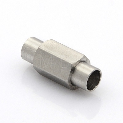 304 Stainless Steel Matte Surface Magnetic Clasps with Glue-in Ends STAS-O042-A-18-1
