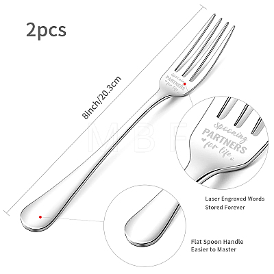 Globleland 1 Set 2Pcs 304 Stainless Steel Fork AJEW-GL0001-19-043-1