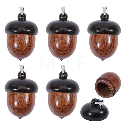 5Pcs Wood Pendants PALLOY-CA00036-1