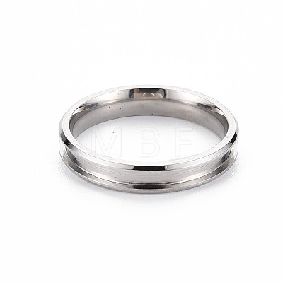 304 Stainless Steel Grooved Finger Ring Settings STAS-WH0039-01C-P-1