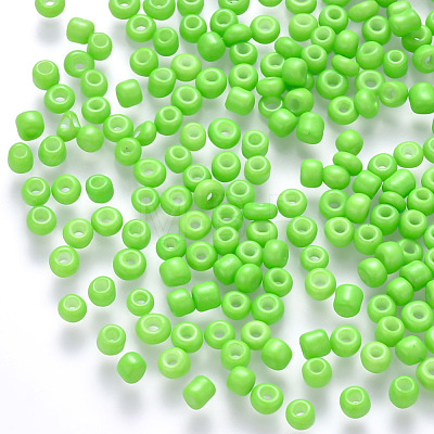 6/0 Baking Paint Glass Round Seed Beads SEED-S036-01C-16-1