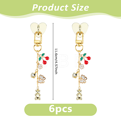 6Pcs 12 Styles Alloy Enamel Pendant Decorations HJEW-DC00161-1