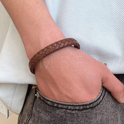 Braided PU Leather Cord Bracelets for Men Women FS-WG46779-02-1