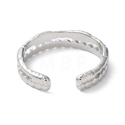 304 Stainless Steel Double Line Open Cuff Rings RJEW-D006-06P-1