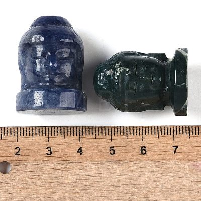 Natural Mixed Gemstone Carved Buddha Figurines DJEW-M015-01-1