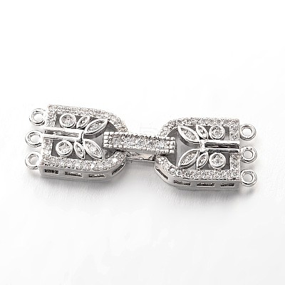 Brass Micro Pave Cubic Zirconia Fold Over Clasps ZIRC-I014-68-FF-1