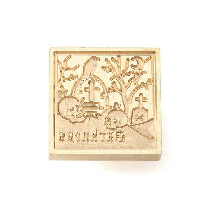 Golden Tone Wax Seal Brass Stamp Heads AJEW-U008-01G-16-1