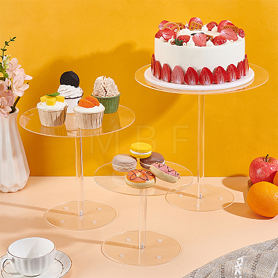 Flat Round Acrylic Cake Display Stands ODIS-WH0331-46-1