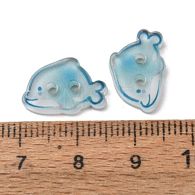 2-Hole Marine Organisms Opaque Resin Buttons RE-CBAE064-05C-1