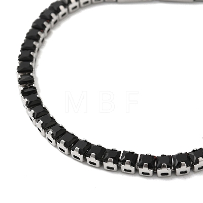 Black Cubic Zirconia Tennis Bracelet BJEW-M301-01P-01-1