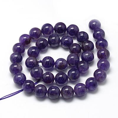 Natural Amethyst Beads Strands G-R446-8mm-21-1