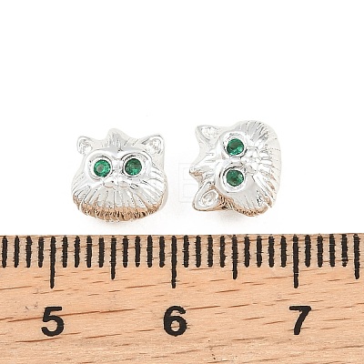 Brass Pave Cubic Zirconia Beads KK-A292-01S-1