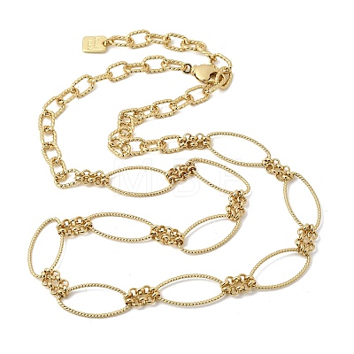 Brass Horse Eye Link Chain Necklaces NJEW-L013-15G-1