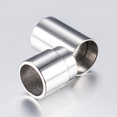 304 Stainless Steel Magnetic Clasps with Glue-in Ends X-STAS-F132-55P-7mm-1