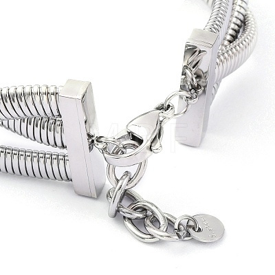 304 Stainless Steel Bracelet for Women BJEW-U009-04P-02-1