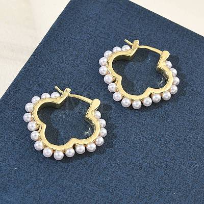 Brass Hoop Earrings for Women EJEW-A168-15G-1