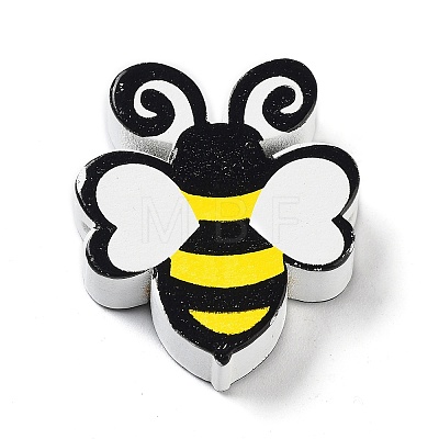 Bee Theme Printed Wood Beads WOOD-M010-04C-1