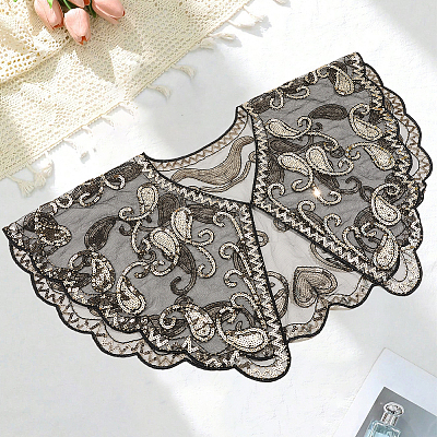 Polyester with Plastic Sequin Shawls AJEW-BM0001-60A-1