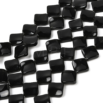 Natural Black Stone Beads Strands G-L239-18-1