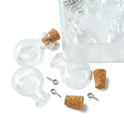 6Pcs Clear Mini High Borosilicate Glass Bottle Bead Containers AJEW-FS0001-09A-1