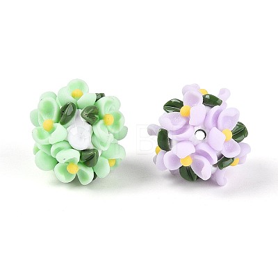 Handmade Polymer Clay Rhinestone Beads with Resin RESI-T060-26M-1
