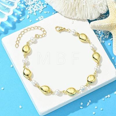 Ocean 304 Stainless Steel Geometric Link Chain Anklets for Women AJEW-AN00823-03-1